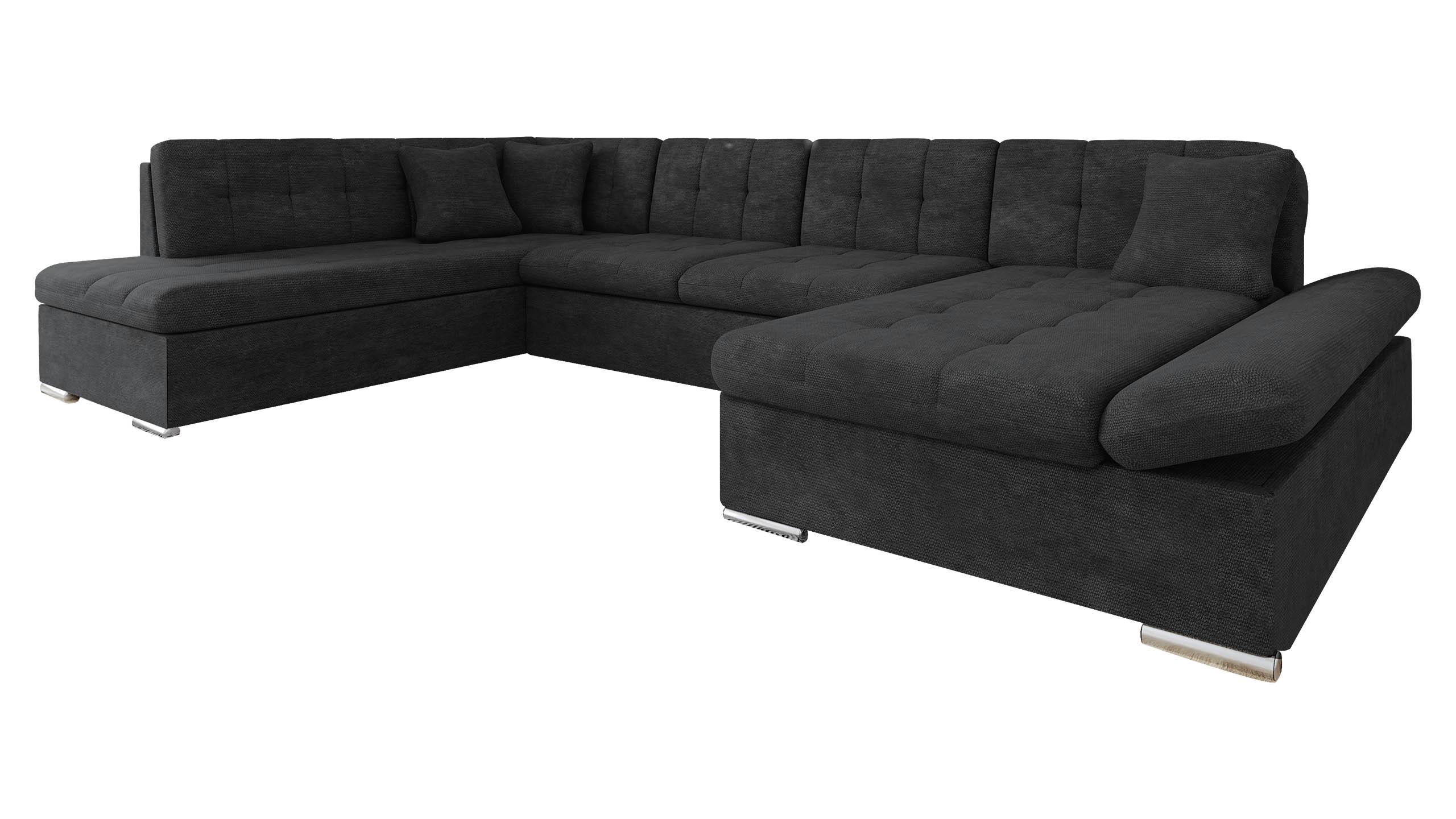ECKSOFA Bergen, Seite: Rechts - Anthrazit/Silberfarben, Holz/Textil (345/76/205cm) - MIRJAN24