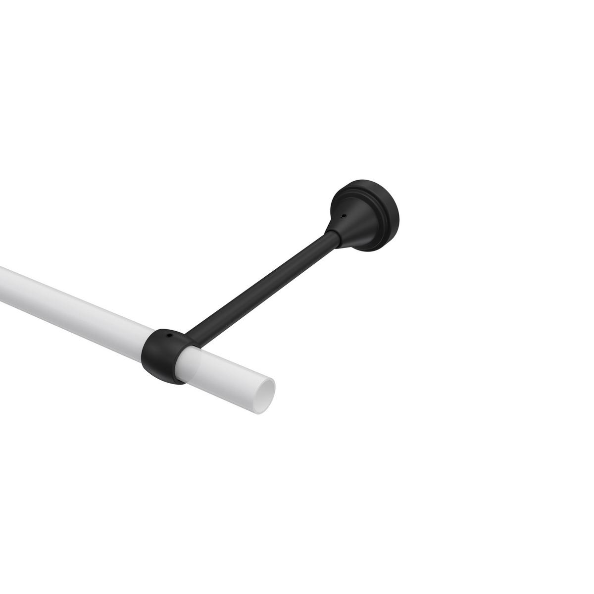 TRÄGER FÜR GARDINENSTANGEN 16 mm Ø, Primus 1-läufig, Schwarz - Schwarz, Metall (19.2/4/4cm) - INTERDECO