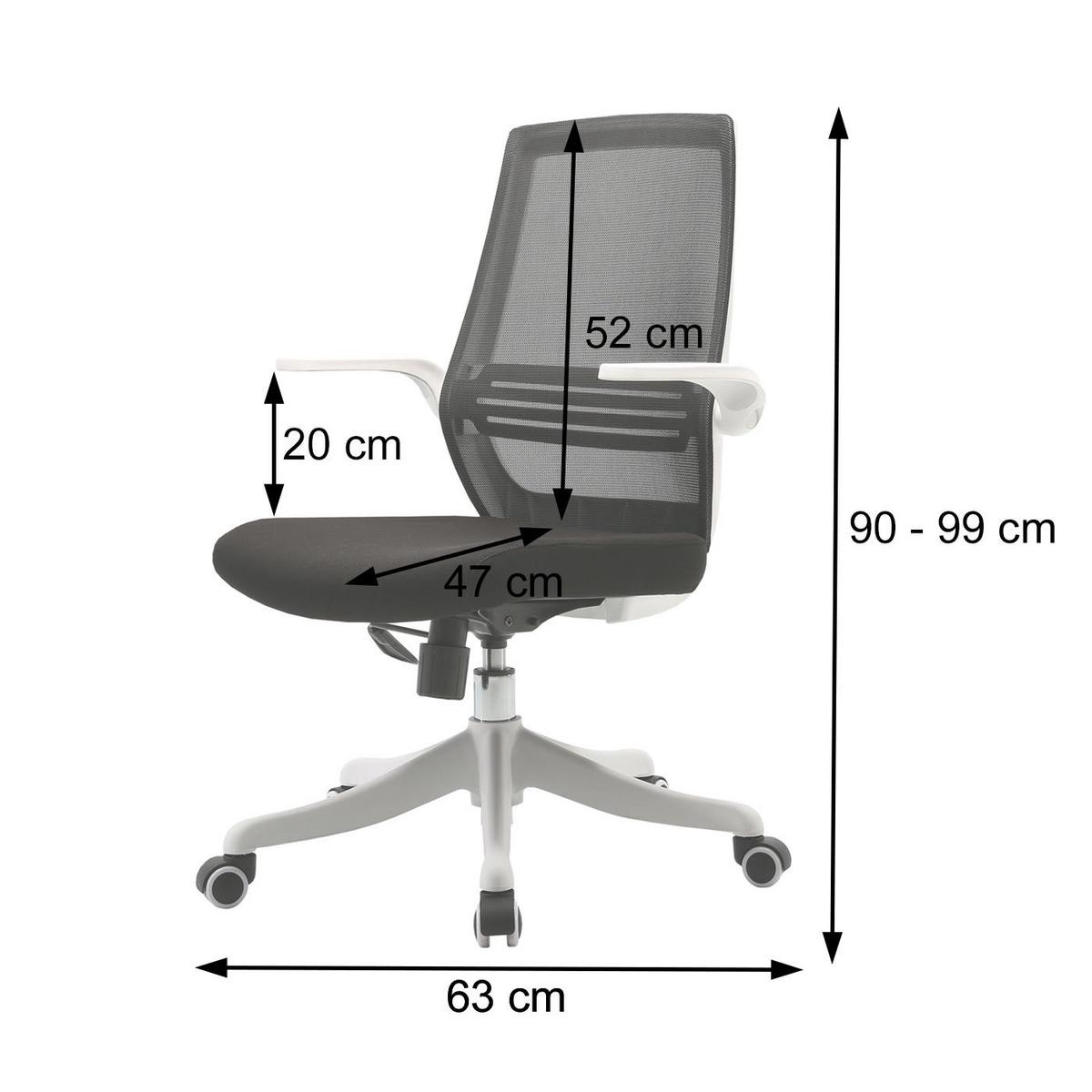 BÜROSTUHL Grau - Grau, Textil (63/99/46cm) - SIHOO