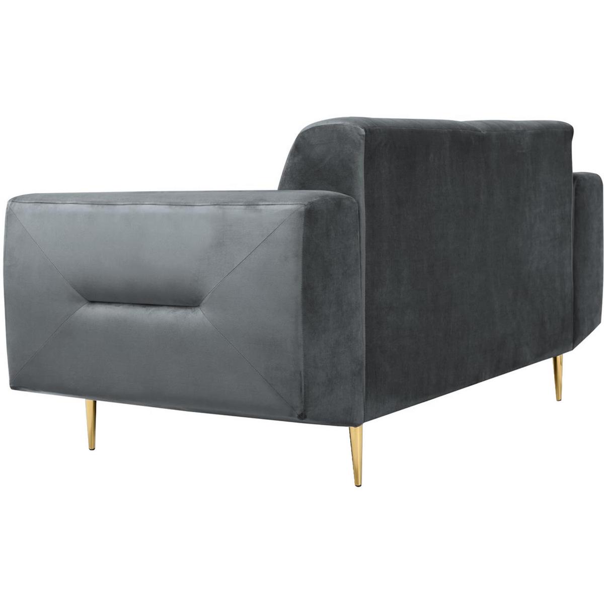 2-SITZER SOFA Venezia dunkelgrau mit goldenen Beinen - Dunkelgrau/Goldfarben, Textil/Metall (172/85/94cm) - Beautysofa