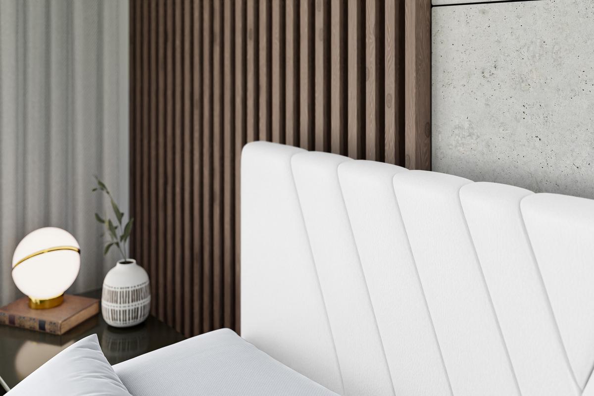 BOXSPRINGBETT ERNINA-Z KING - 140x200 - H3/H4 - Weiß Hochglanz - Weiß Hochglanz, Holzwerkstoff (140/200cm) - ALTDECOR