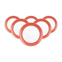BROTTELLER Liberty Pure Colors Flamingo Red ø 17,5 cm 6er Set - Rot, Keramik (17.7cm) - Seltmann Weiden