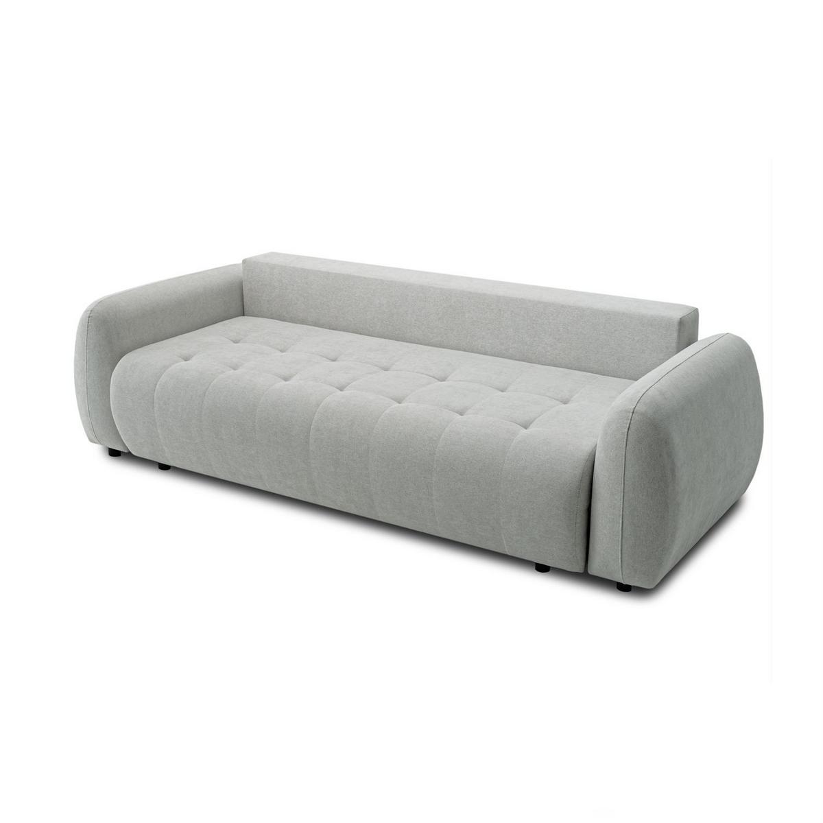 SOFA OMEGA Zweisitzer mit Schlaffunktion, Rosa 23 - Hellgrau, Textil (252/92/105cm) - Lookway