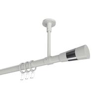 GARDINENSTANGE Sonette Tanara 140 cm, 1-läufig, 20 mm Ø Weiß - Chromfarben/Weiß, Metall (140cm) - INTERDECO