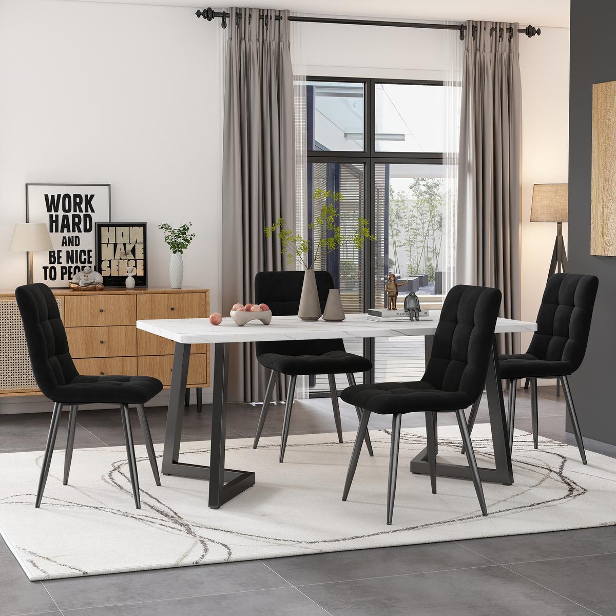 ESSTISCH Weiß 117/68/75CM - Weiß, Holzwerkstoff/Metall (117/68/75cm) - Urban Meuble