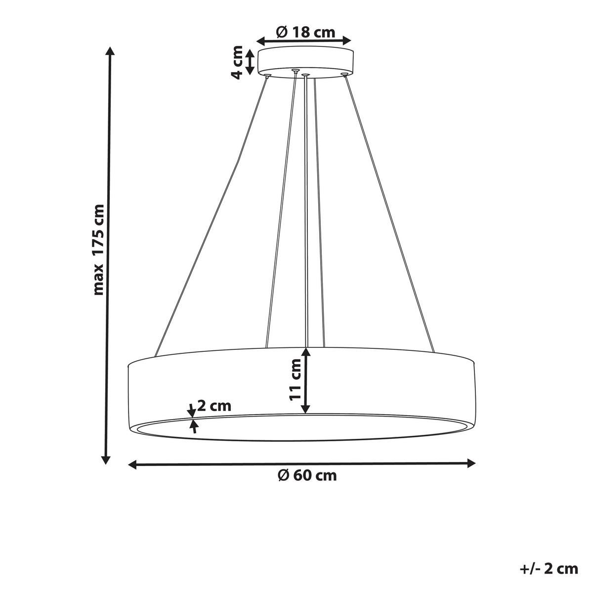 HÄNGELEUCHTE Balili 60/60/175 cm - Weiß, Metall (60/60/175cm) - Beliani