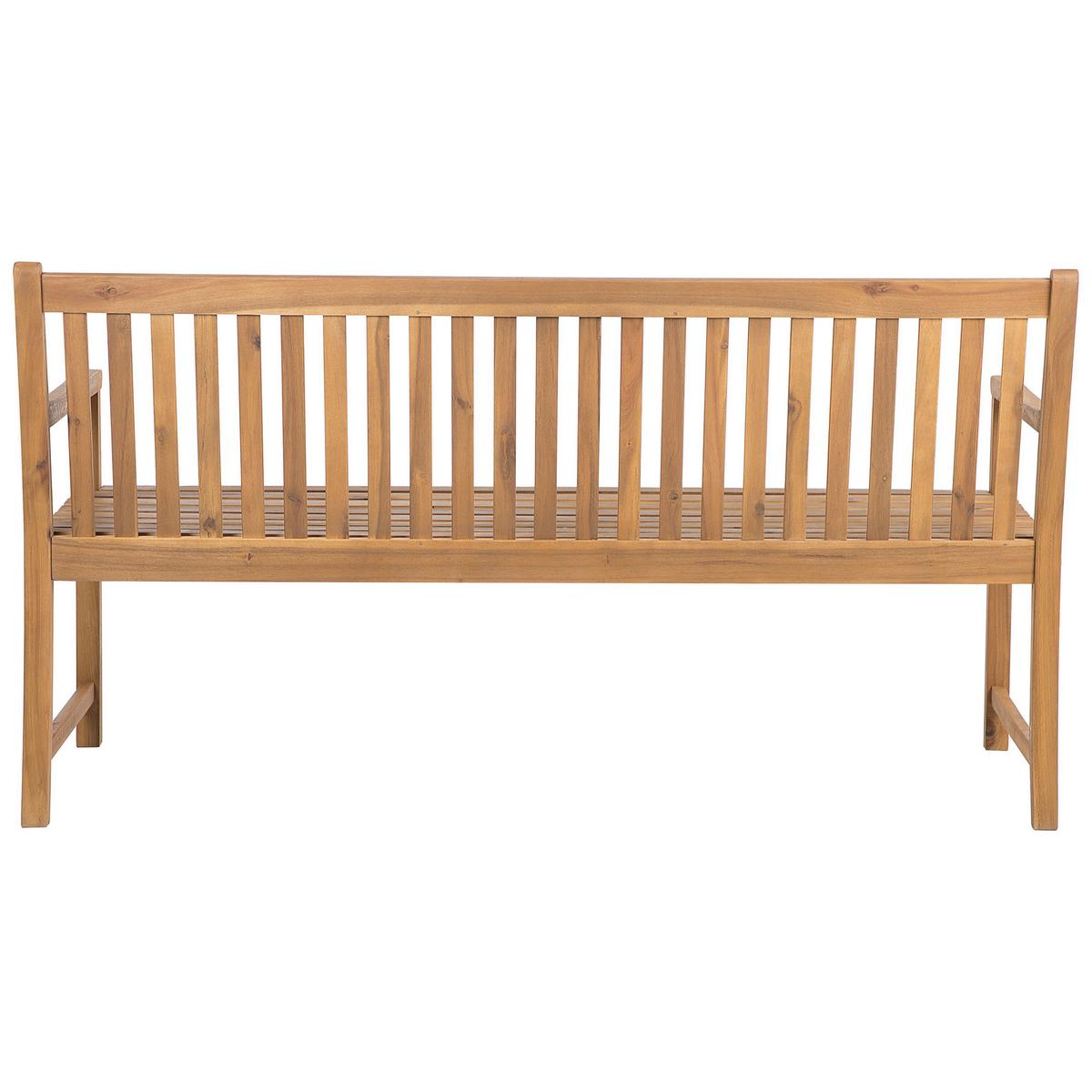 GARTENBANK zertifiziertes Holz hellbraun 160 cm Vivara - Hellbraun, Holz (160/88/61cm) - Beliani