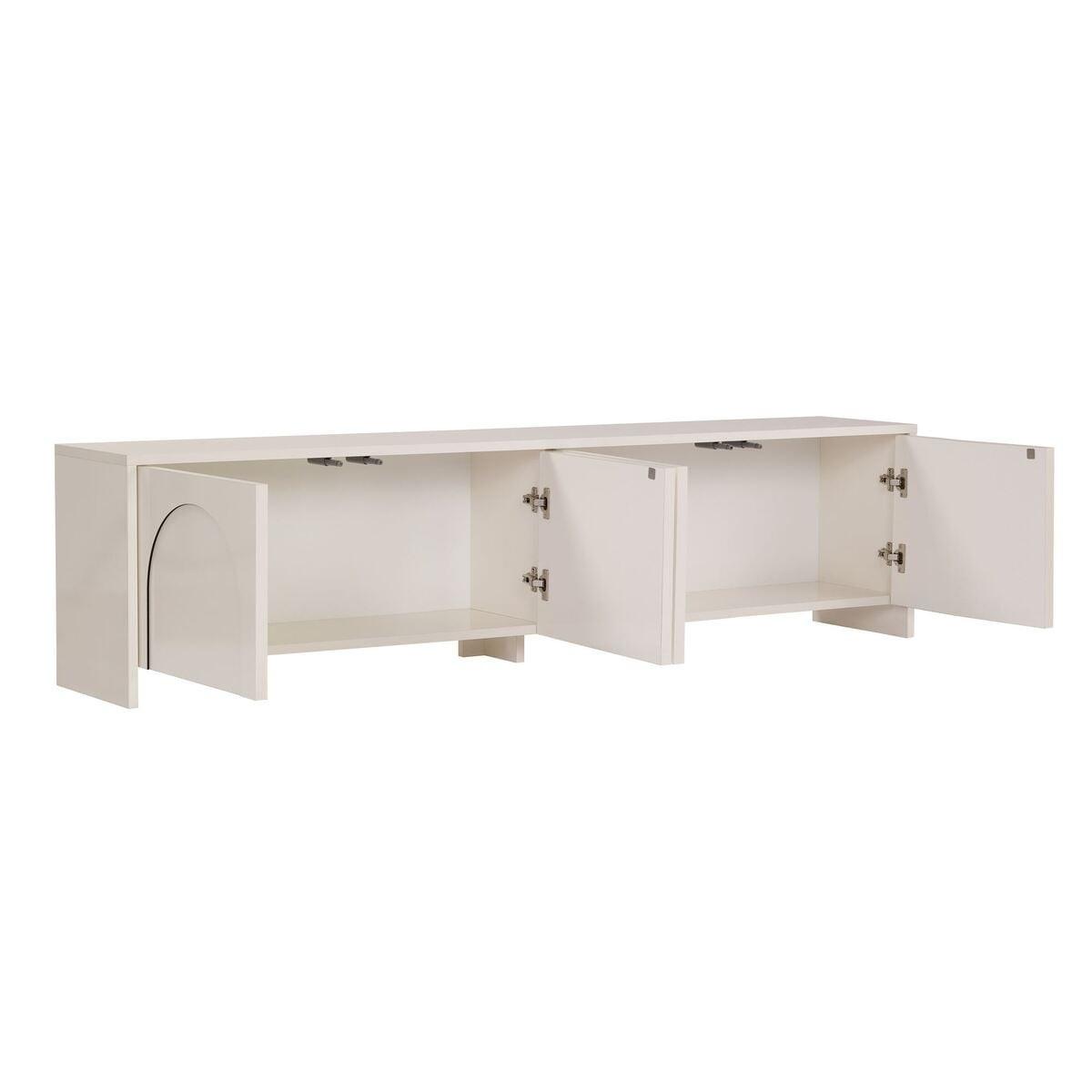 TV-MÖBEL 4 Türen, cremefarben 32/45/180 cm - Beige, Holzwerkstoff (32/45/43cm) - Calicosy