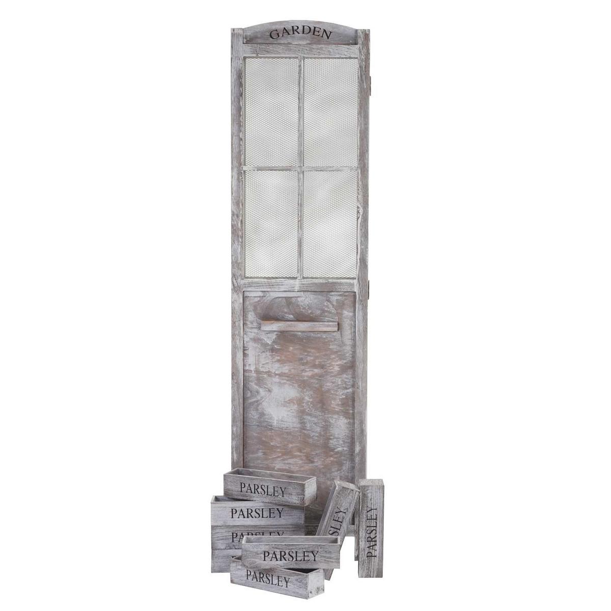PARAVENT Grau, Braun - Braun/Grau, Holz (180/170/22cm) - MCW