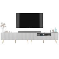 TV-LOWBOARD 2er-Set Elpis2 Weiß matt mit goldenen Metallbeinen150 cm - Goldfarben/Weiß, Holzwerkstoff (300/60.5/36.5cm) - Meble Lindner