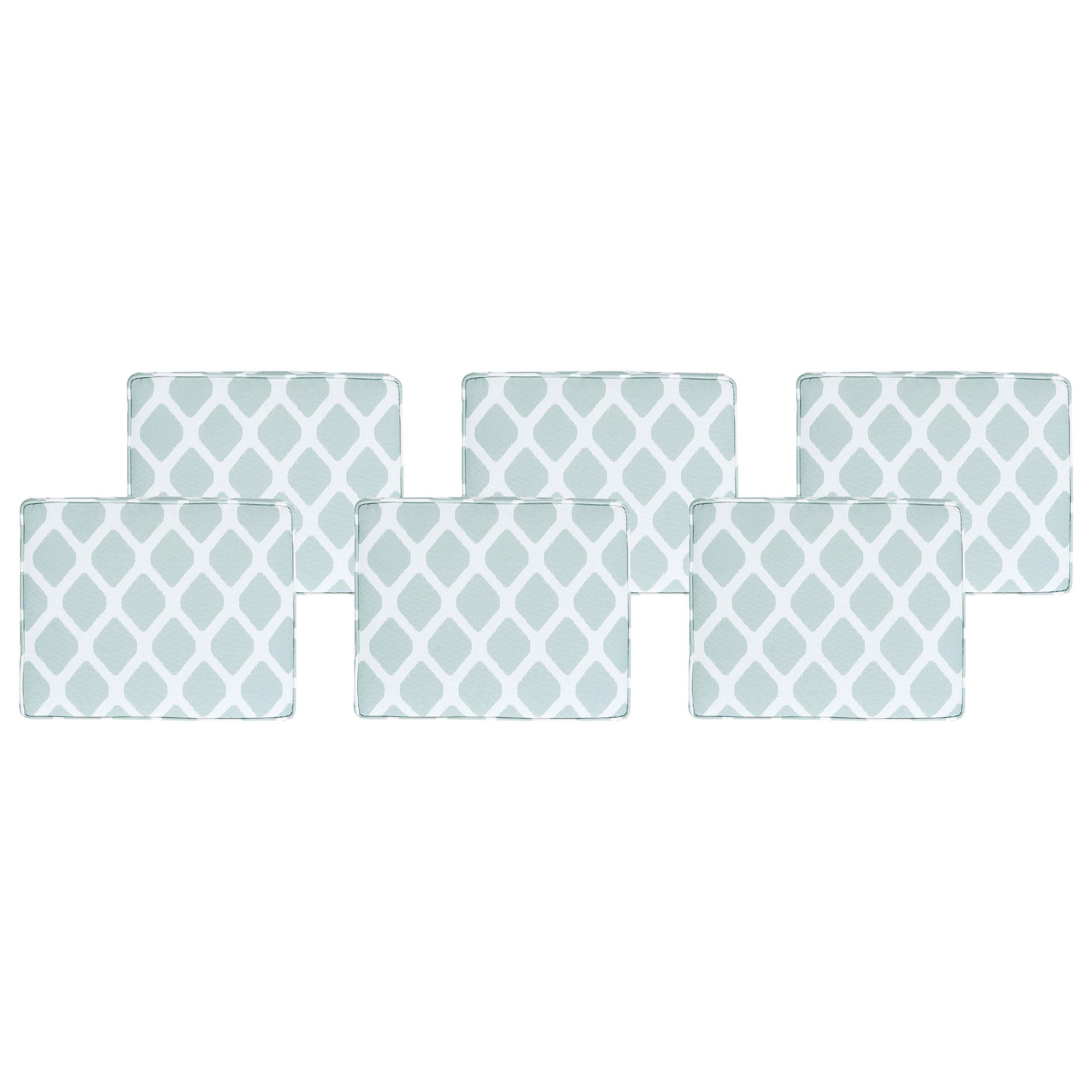 GARTENSTUHLKISSEN 6er-Set Mintgrün 39/31 cm Tolve - Weiß/Mintgrün, Textil (39/5/31cm) - Beliani