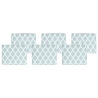 GARTENSTUHLKISSEN 6er-Set Mintgrün 39/31 cm Tolve - Weiß/Mintgrün, Textil (39/5/31cm) - Beliani