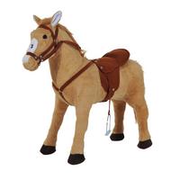KINDER SCHAUKELTIER, Beige, Plüsch+ Eisen - Beige, Metall (28/60/85cm) - HOMCOM