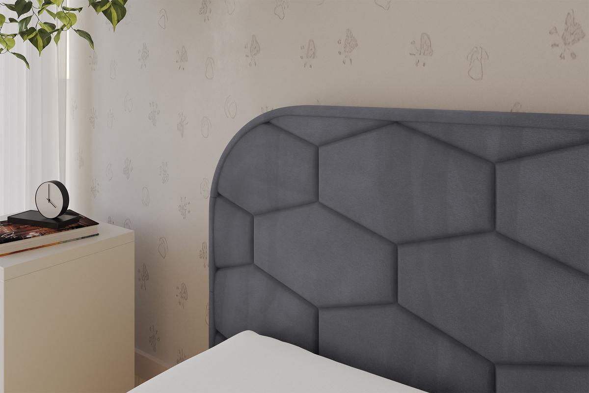 EINZELLBETT Jugendbett mit Bettkasten und Matratze H3/H4, Rechts - JAXY 80x200 Dunkelgrau - Titanfarben, Holzwerkstoff/Textil (80/200cm) - ALTDECOR