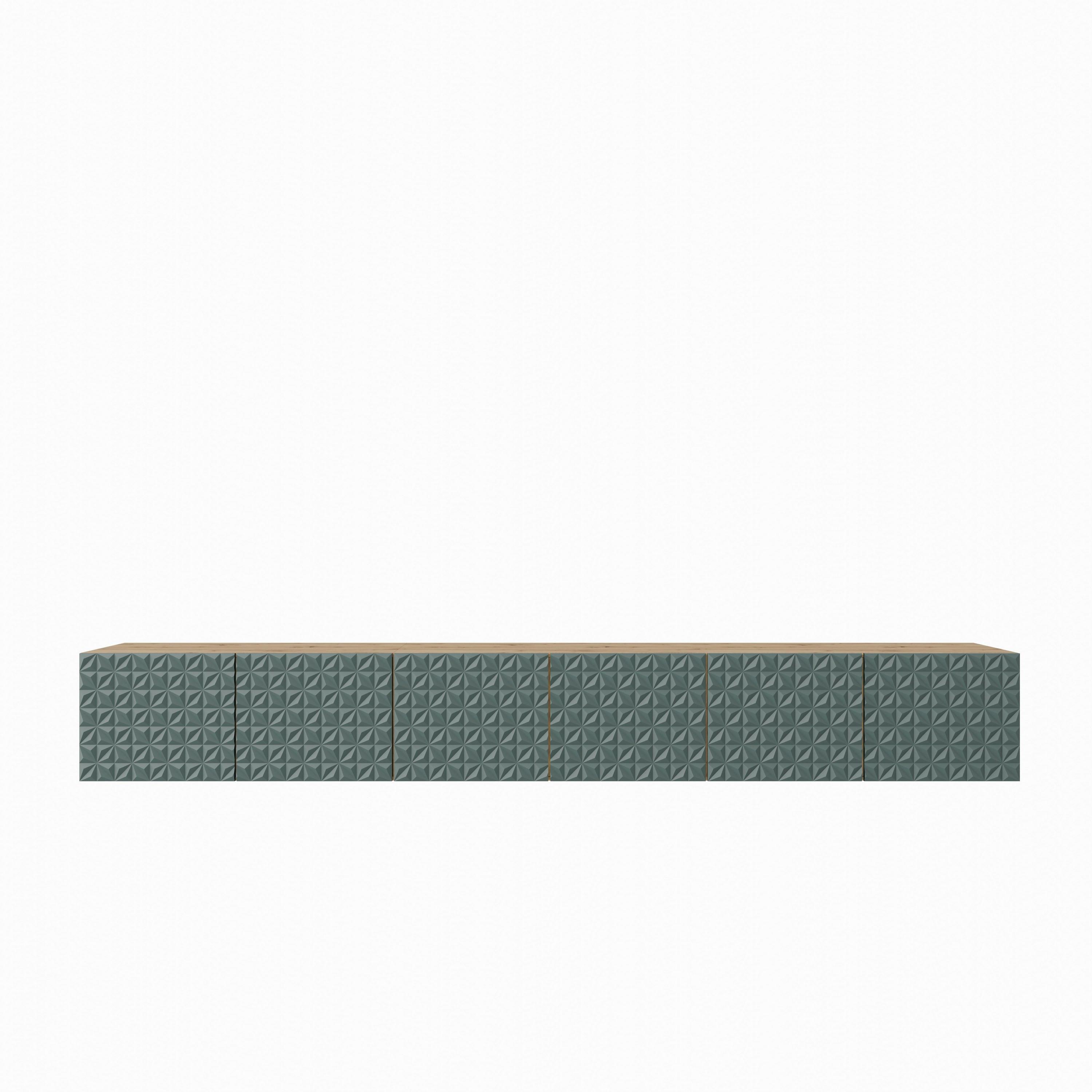 LOWBOARD ROVA 300/41/40 cm, Hängender TV-Schrank Eiche Artisan / Grün - Eiche Artisan/Grün, Holzwerkstoff (300/41/40cm) - MASSENO