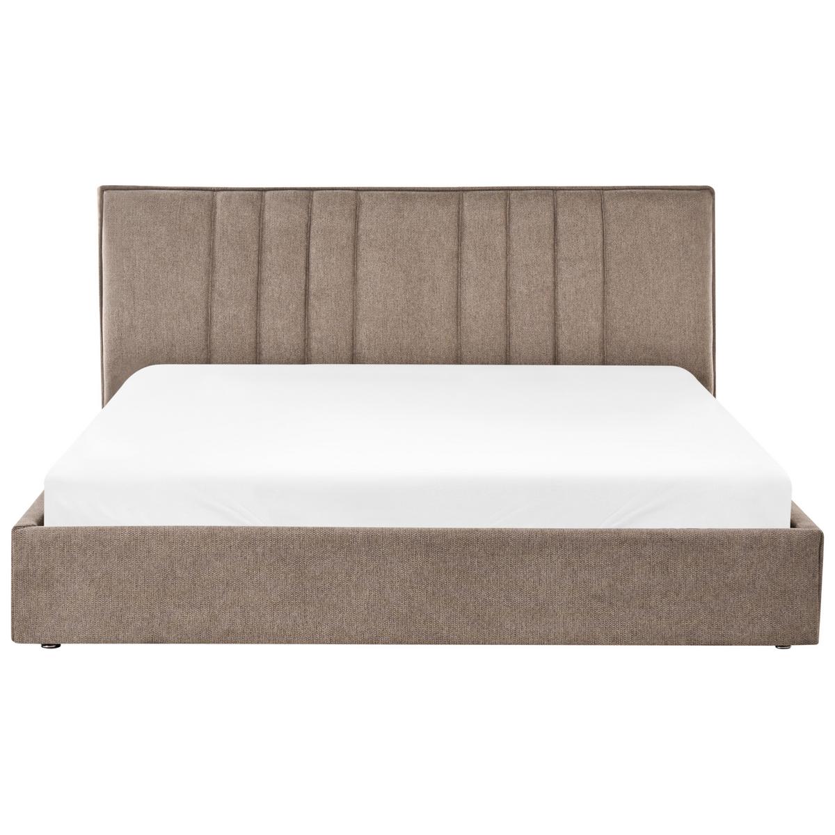 BETT mit Stauraum 180/200 cm Taupe Tarascon - Taupe, Textil (180/200cm) - Beliani