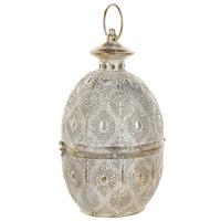 LATERNE Metall 34 cm Gold Amorgos - Goldfarben/Weiß, Metall (19/34/19cm) - Beliani