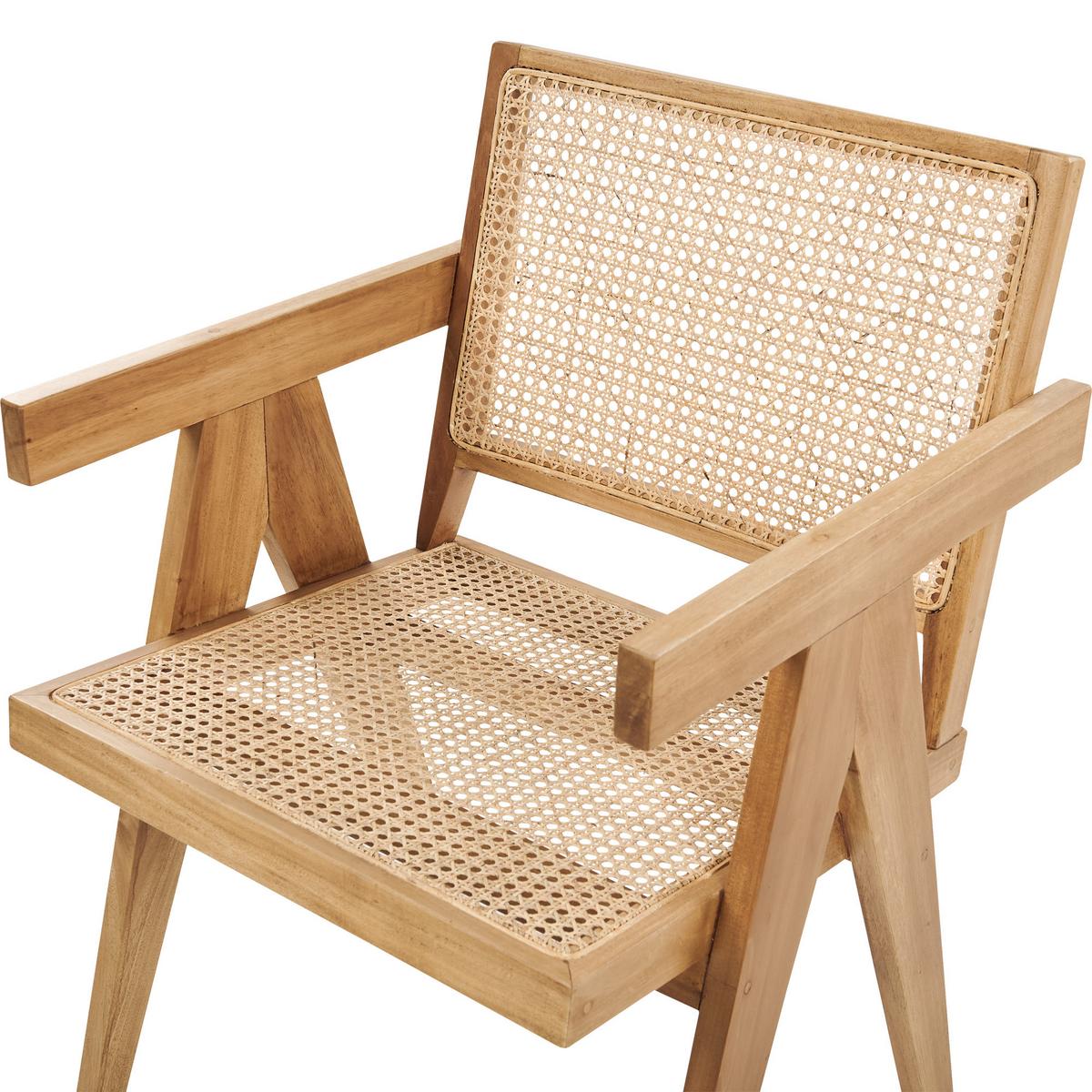 ESSZIMMERSTUHL Mahagoniholz Hellbraun Westbrook - Naturfarben, Holz (55/82/52cm) - Beliani