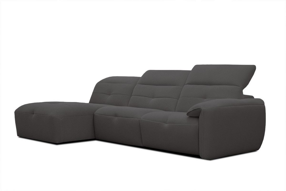 ECKSOFA TRENTO 4-Sitzer, dunkelgrau - Dunkelgrau/Schwarz, Holzwerkstoff/Kunststoff (165/262cm) - Wozimo