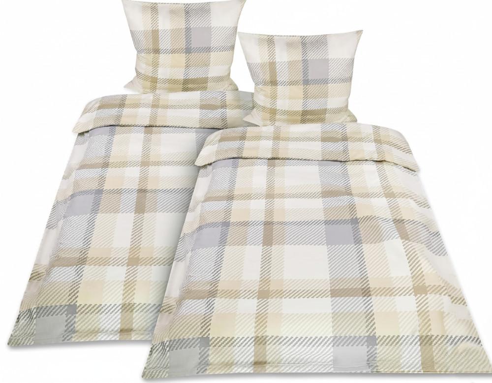 BETTWÄSCHE Mira 135x200cm + Kissenbezug 80x80cm Beige Biber (4tlg) - Beige, Textil (135/200cm) - Beautissu 