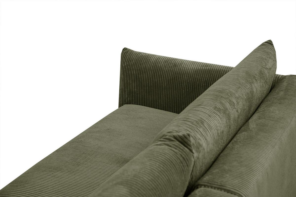 ECKSOFA TAUER 5-Sitzer, olivgrün - Schwarz/Olivgrün, Holzwerkstoff/Kunststoff (292/174cm) - Wozimo
