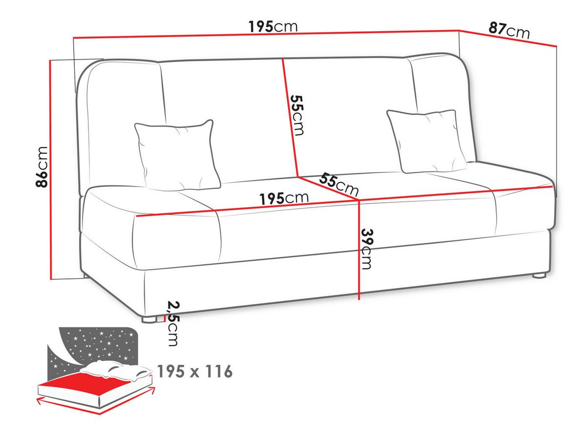 SCHLAFSOFA Jonas - Smaragdgrün, Holz/Textil (195/86/87cm) - MIRJAN24