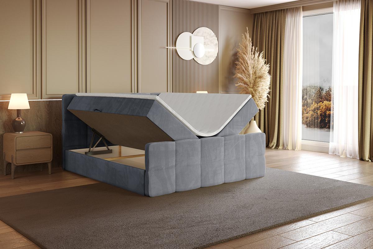 BOXBETT mit Matratze H4 und Lattenrost - LIRO-Z - 140x200 - Grau Casablanca - Grau, Holzwerkstoff (140/200cm) - ALTDECOR