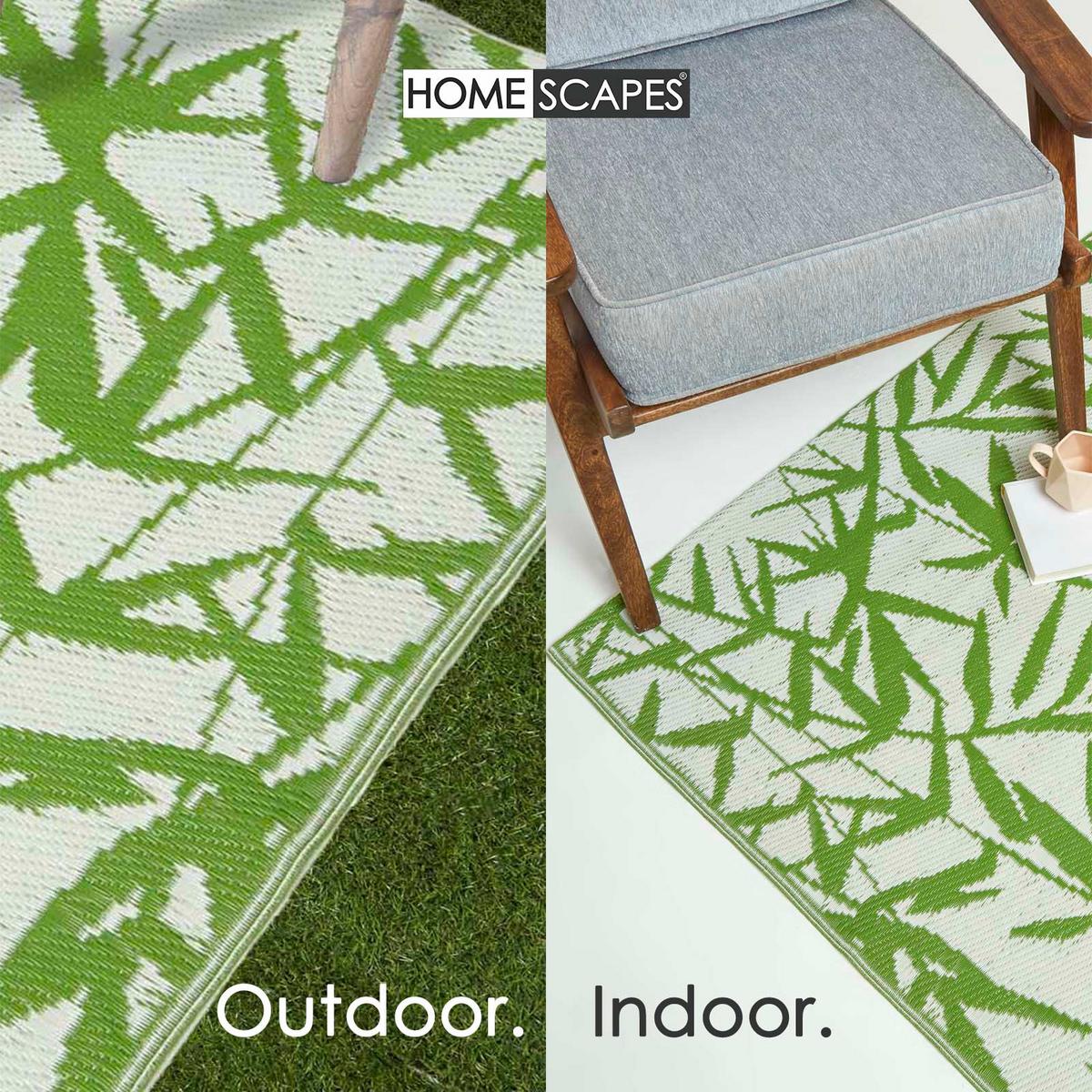 OUTDOORTEPPICH Zena, floral gemustert 150/240 cm - Grün, Kunststoff (150/240cm) - Homescapes