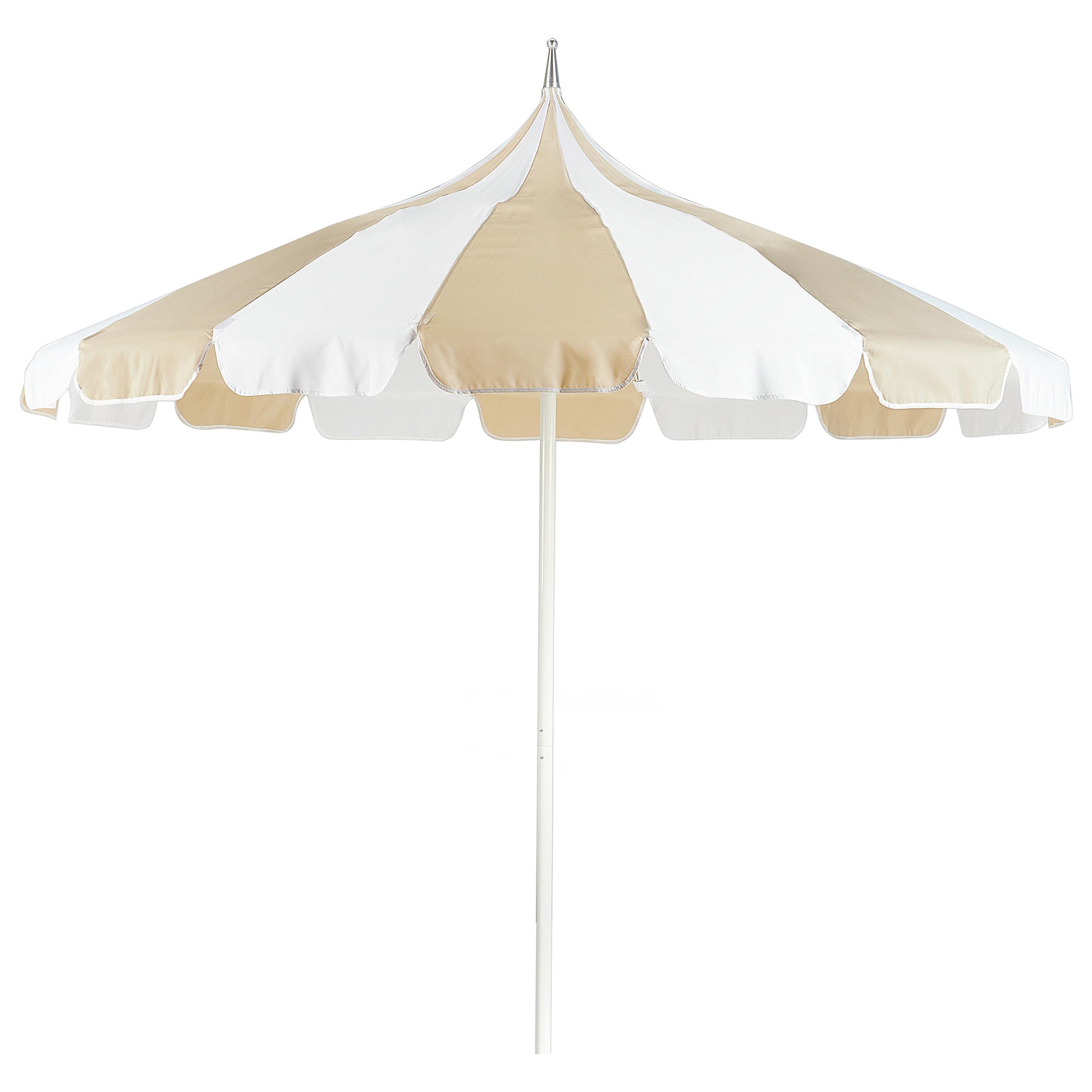 SONNENSCHIRM Beige Minoa - Beige/Weiß, Textil (245/245cm) - Beliani