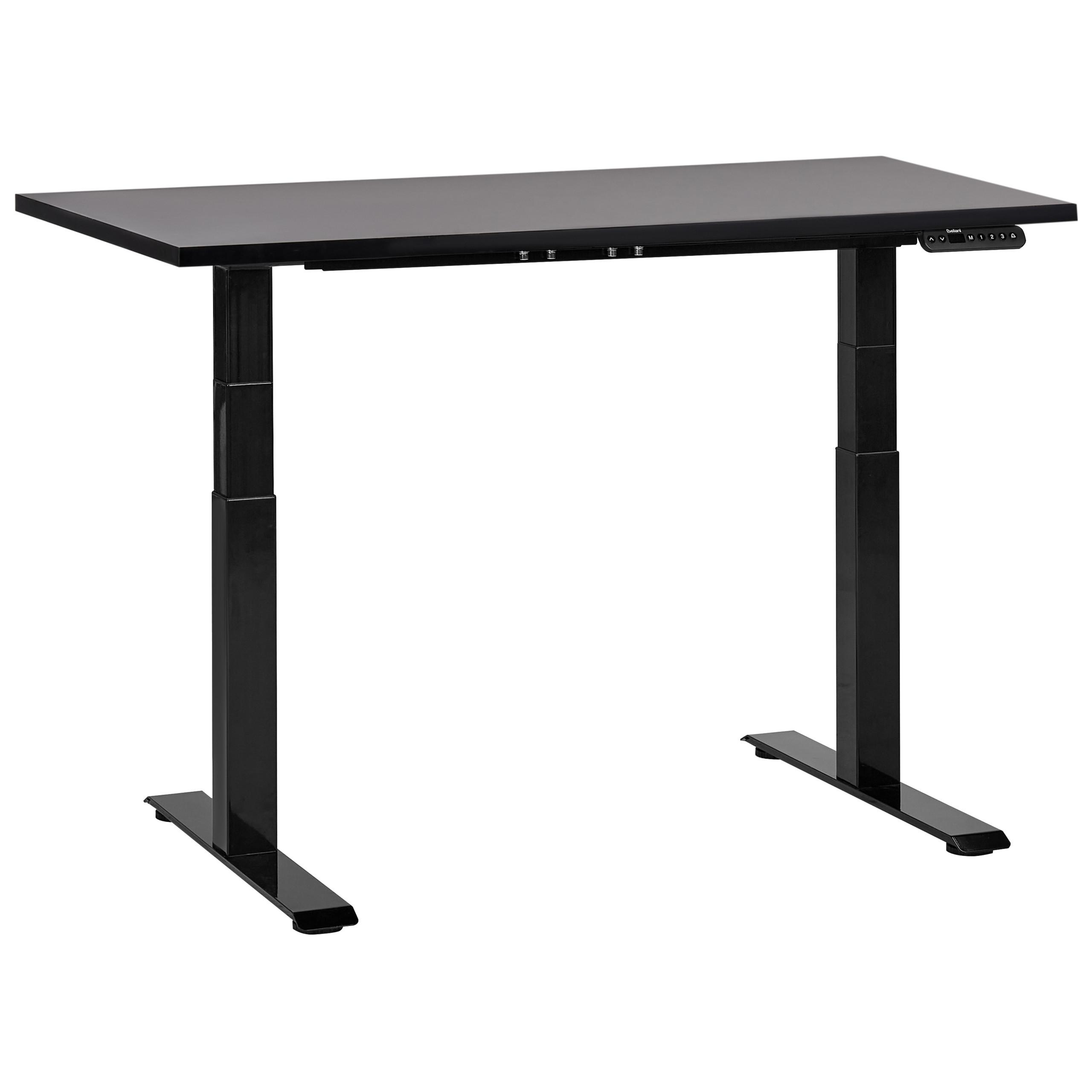 SCHREIBTISCH schwarz 120/72 cm elektrisch höhenverstellbar Destin III - Schwarz, Holz (72/120/63cm) - Beliani