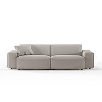 SOFA RANI Steingrau Cord - Schwarz/Grau, Kunststoff/Textil (256/71/101cm) - KAWOLA