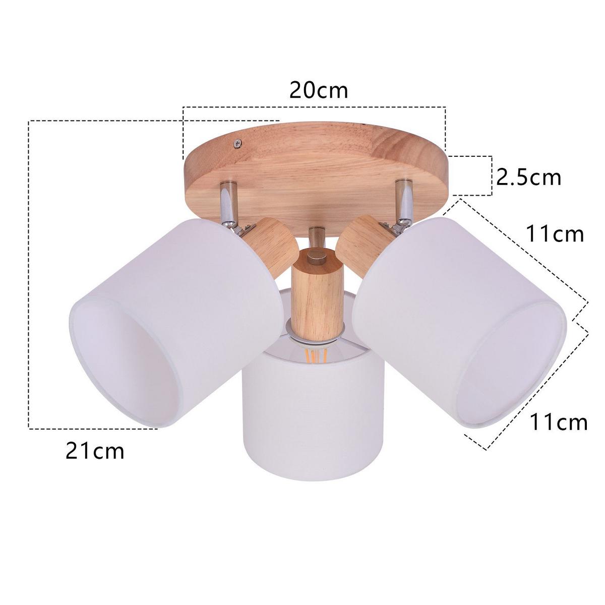 DECKENSTRAHLER Kaiserslautern 3-flammig 20/20/21 cm - Braun, Textil (20/20/21cm) - Nettlife