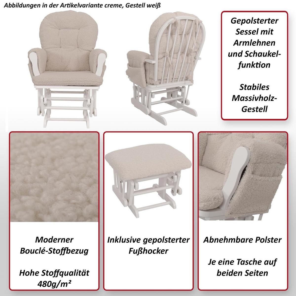 RELAXSESSEL Rotbraun, Weiß - Rotbraun/Weiß, Textil (74/105/72cm) - MCW