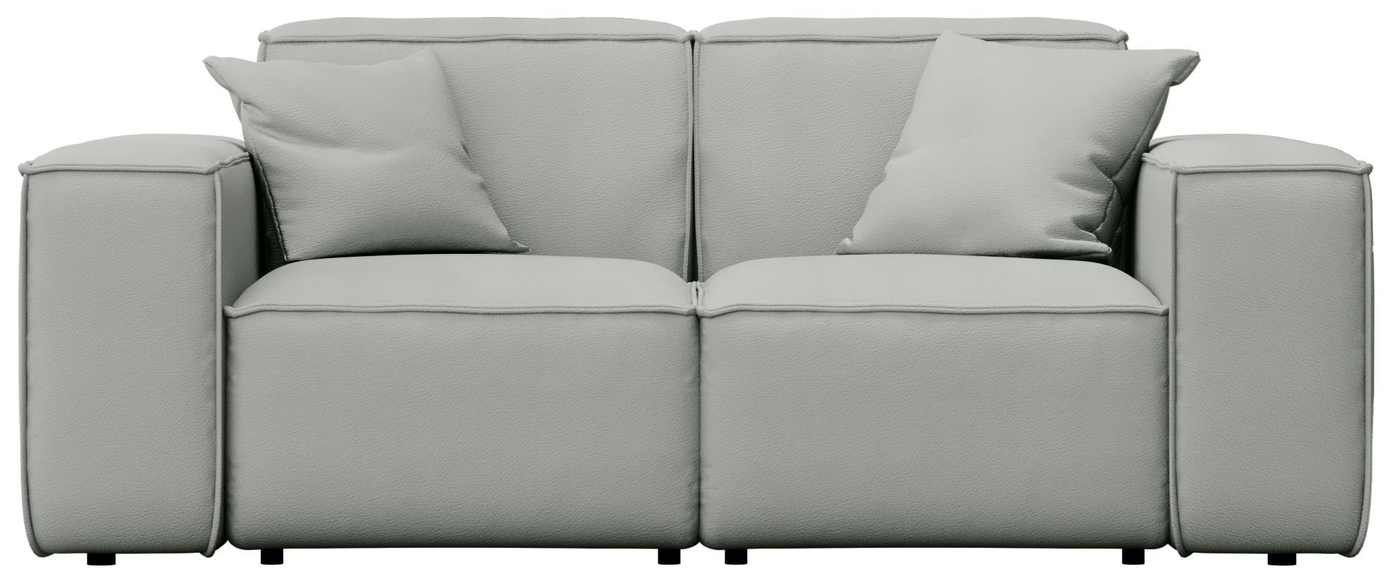 GARTENSOFA Lorento Outdoor 2-Sitzer, Hellgrau Kunstleder 186/73/92 cm - Hellgrau, Textil (186/73/92cm) - WFL GROUP