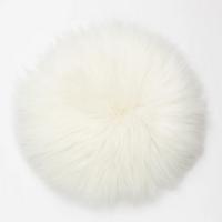 SITZKISSEN Schaffell rund 40 cm Weiß Braun Grau - Weiß, Fell (40/40cm) - Provellus