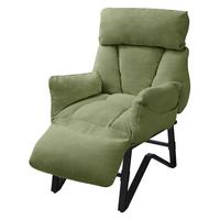 SESSEL mit Liegefunktion Grün Leinenbezug Relaxsessel verstellbar für Wohnzimmer - Schwarz/Grün, Textil/Metall (85/102/82cm) - ML-DESIGN