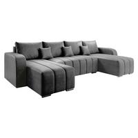 WOHNLANDSCHAFT Pufetto U - Silberfarben/Grau, Holz/Textil (313/86/147cm) - MIRJAN24