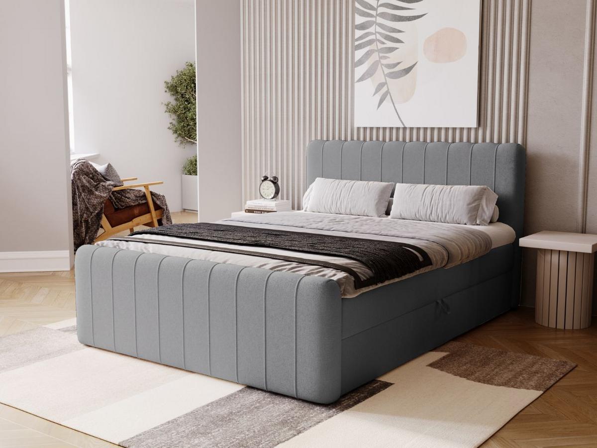 BOXBETT Osteno 160x200 Dunkelgrau - Dunkelgrau, Holz/Textil (160/200cm) - Graingold
