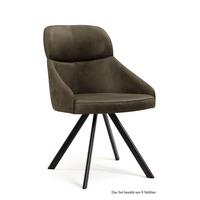 ESSZIMMERSTUHL (8er-Set) Denni 52x82x63 Schwarz/Khaki - Dunkelgrün/Schwarz, Kunststoff (63/82/52cm) - 58aufmkessel