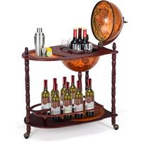 WEINREGAL globusbar minibar Braun - Braun, Holz (33/88cm) - COSTWAY