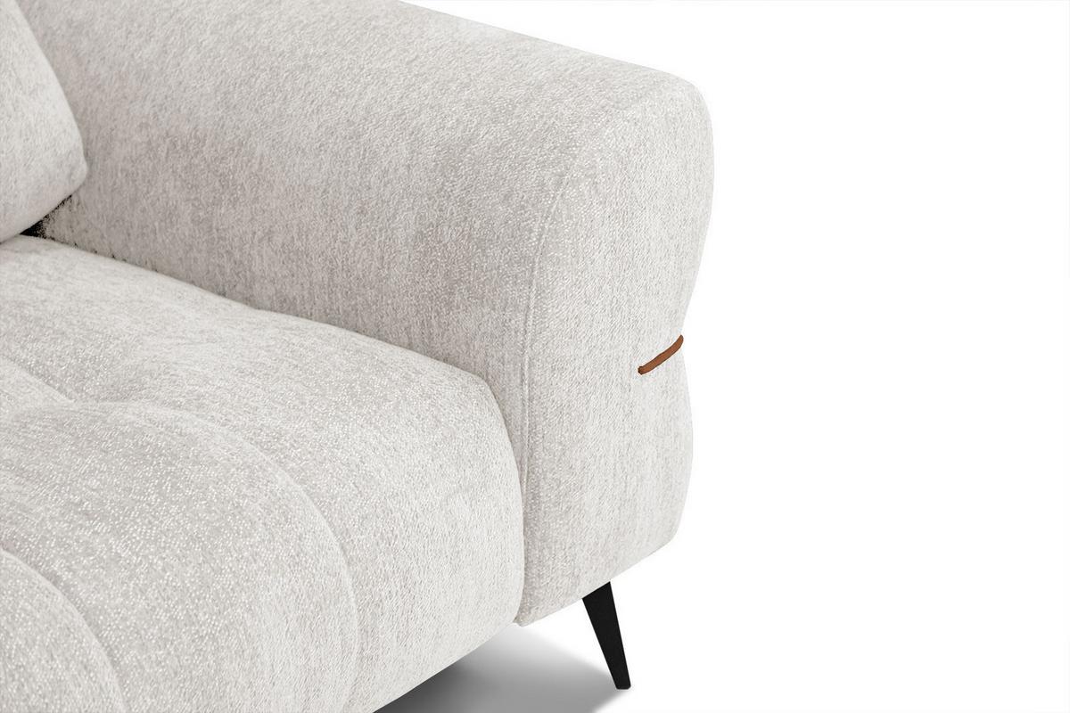 SOFA SALVINI 3-Sitzer, weiß - Schwarz/Weiß, Holzwerkstoff/Textil (176/88/99cm) - Wozimo