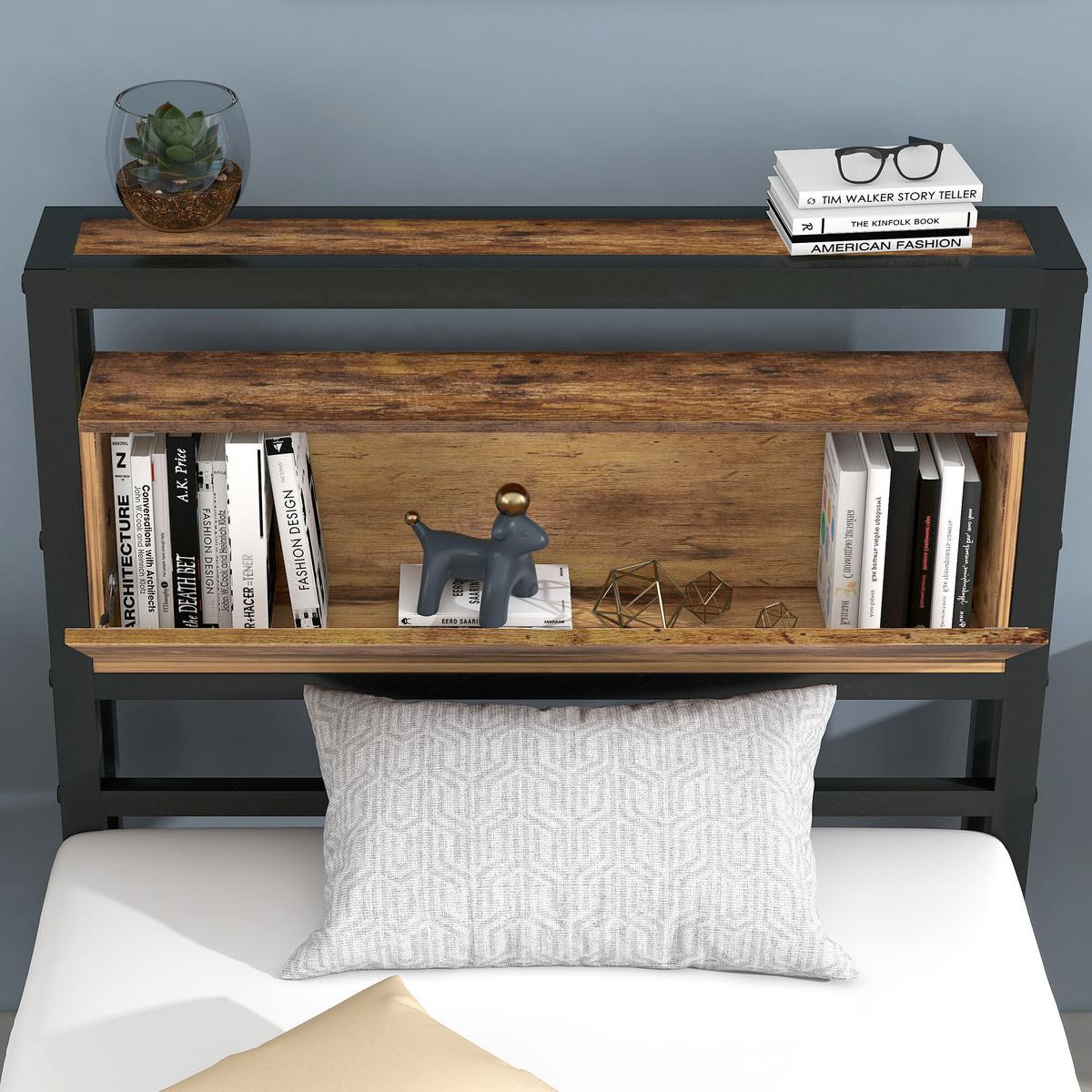 EINZELBETT Schwarz 100/220/95 cm - Schwarz, Metall - Urban Meuble