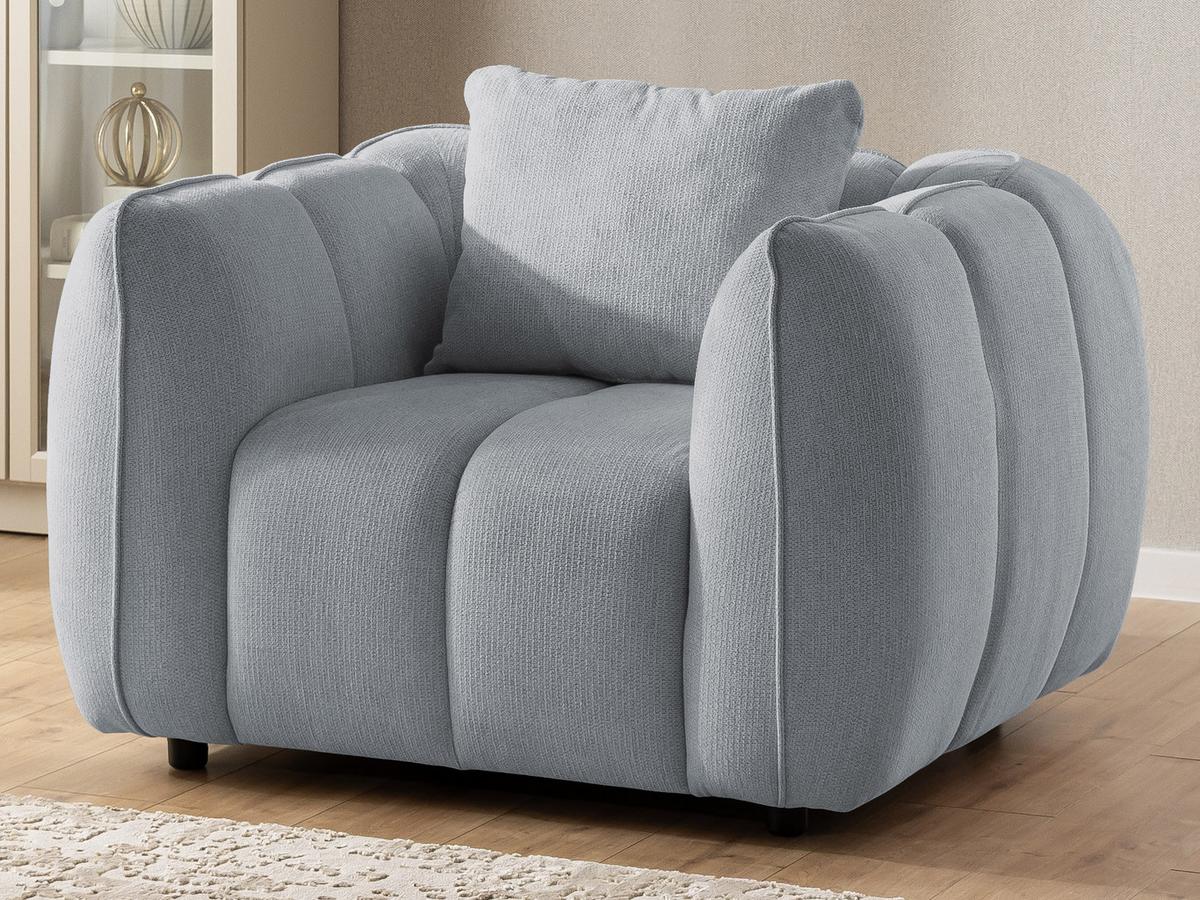 SITZGARNITUR 2+1 Nubira in tief gesteppter Bubble-Optik aus weichem Grau Strukturstoff im modernen Design - Schwarz/Grau, Holz/Kunststoff (172/69/89cm) - S-Style Möbel