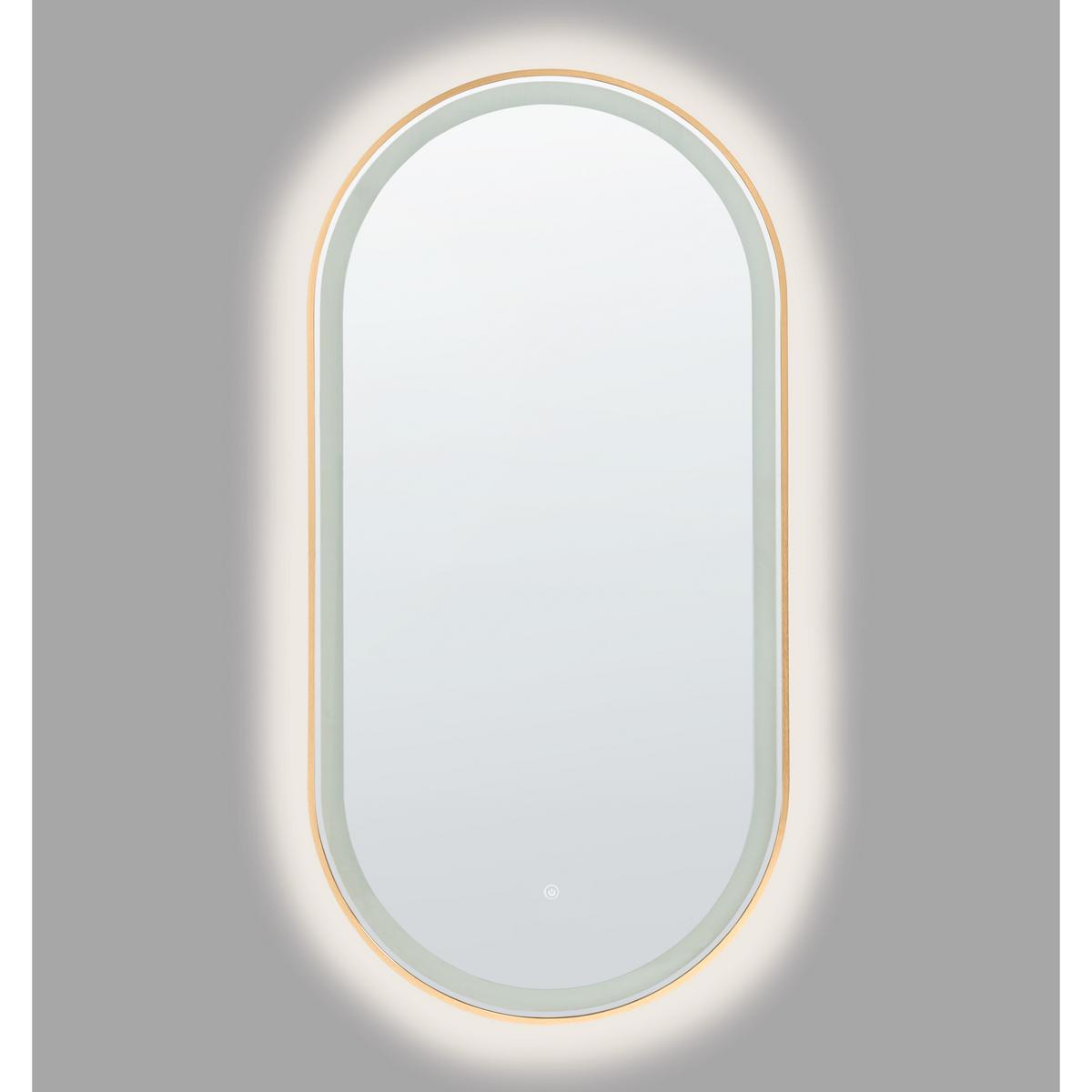 LED-BADEZIMMER-SPIEGEL 60/120 cm Silber Chiddes - Silberfarben/Goldfarben, Glas (60/120/3cm) - Beliani
