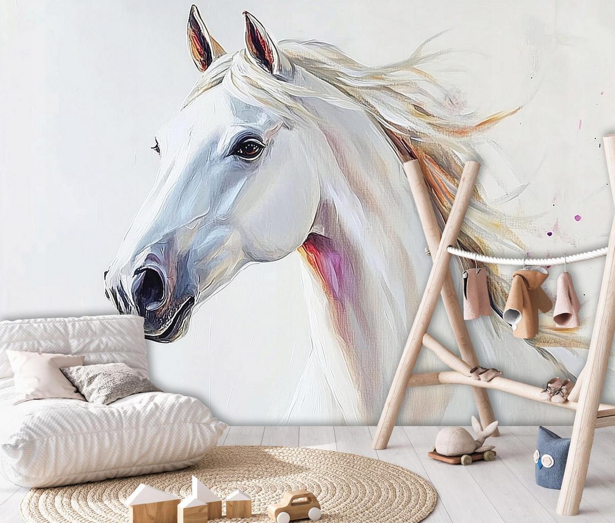 TAPETE Kinderzimmer Pferde Tiere 200x140 - Multicolor, Papier (200/140cm) - Wallarena