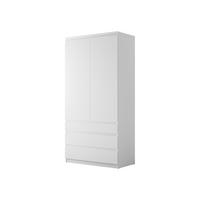 DREHTÜRENSCHRANK Malwa 2D3SZ - Weiß, Holzwerkstoff (52/202/100cm) - MIRJAN24