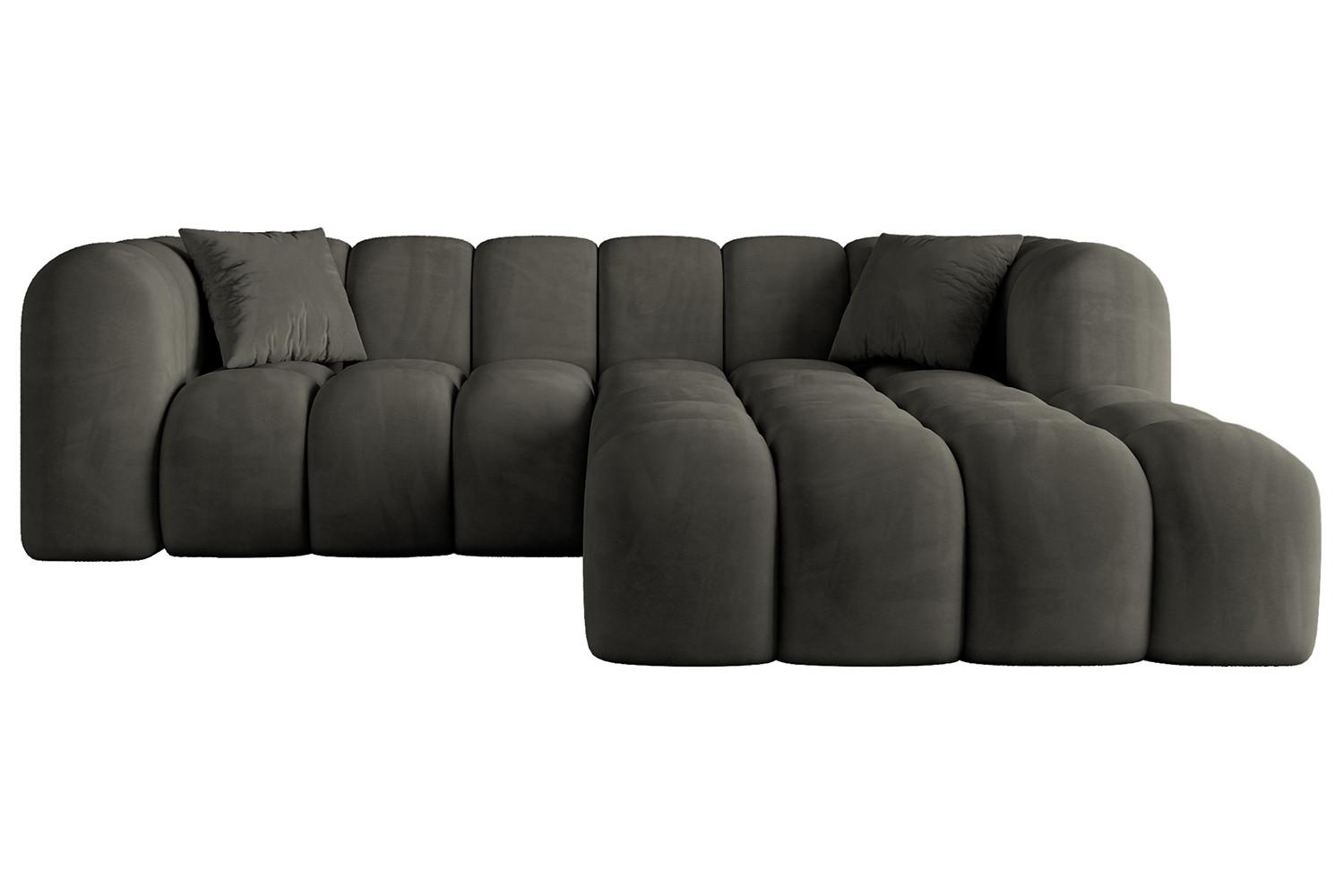 ECKSOFA Ottomane Rechts OLEA-L1 - 231x173x74 cm Schwarz - Schwarz, Holzwerkstoff/Kunststoff (231/173cm) - ALTDECOR