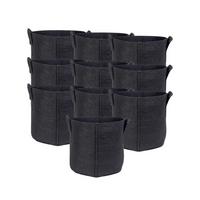 PFLANZSACK Vliesstoff 25/22 cm (10-tlg. Set) - Schwarz, Textil (22cm) - Intirilife