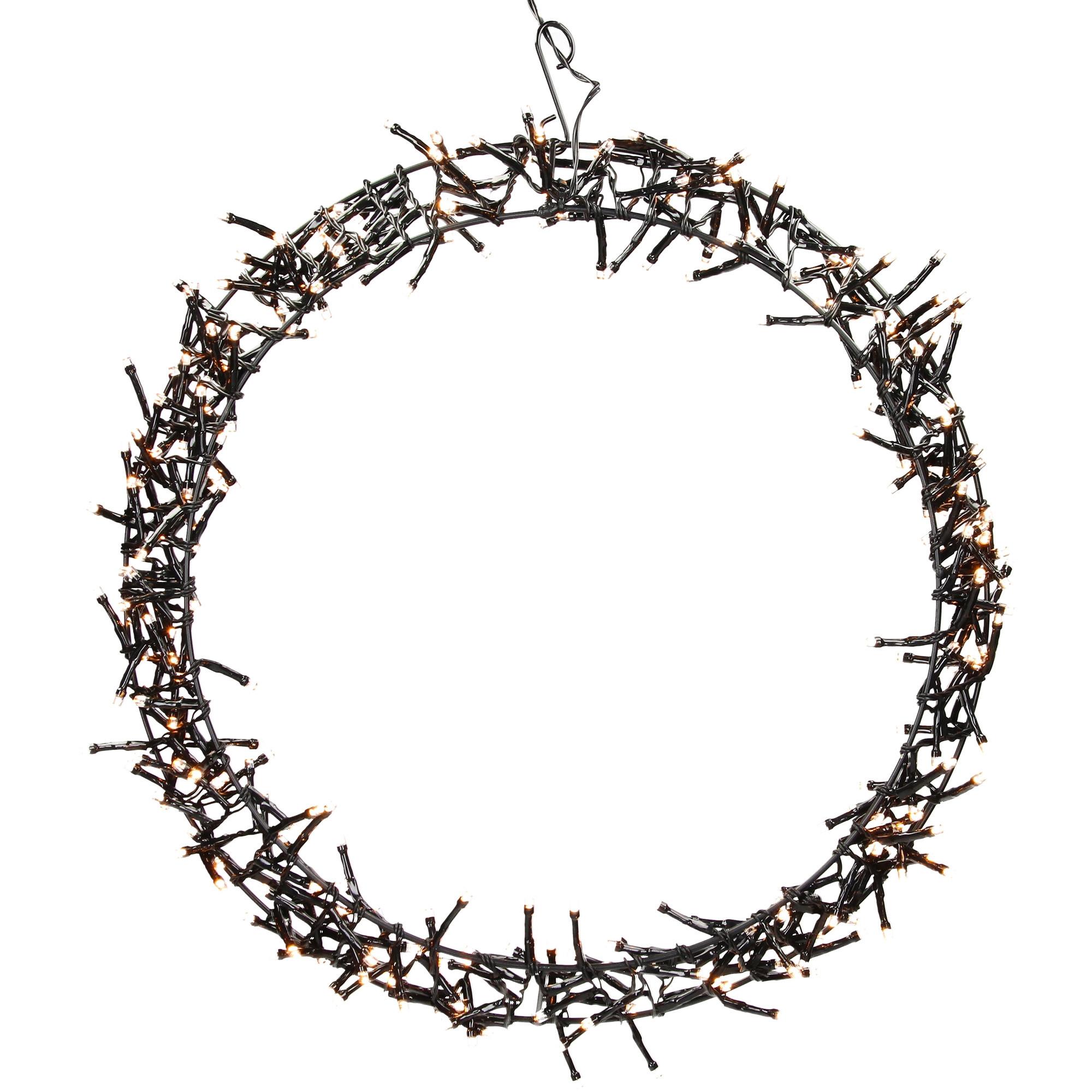 LED LICHTERKRANZ Ø38 cm 300 LEDs Warmweiß - Schwarz, Metall (38/5.5/38cm) - ECD-Germany