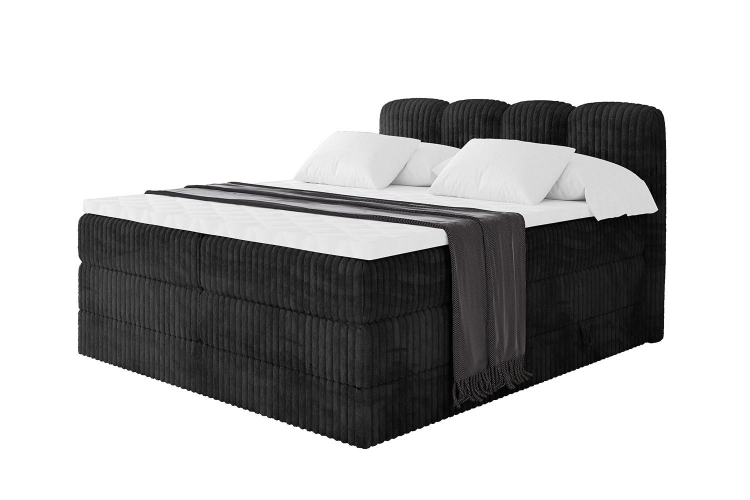 BOXBETT mit Matratze H3|H4 und Lattenrost - NINA KING - 180x200 cm Tila - Schwarz - Graubraun, Holzwerkstoff (180/200cm) - ALTDECOR